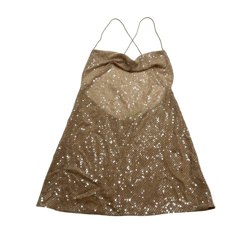 NWT Sommer Swim Ibiza Sequin Mini Dress with Spaghetti Straps